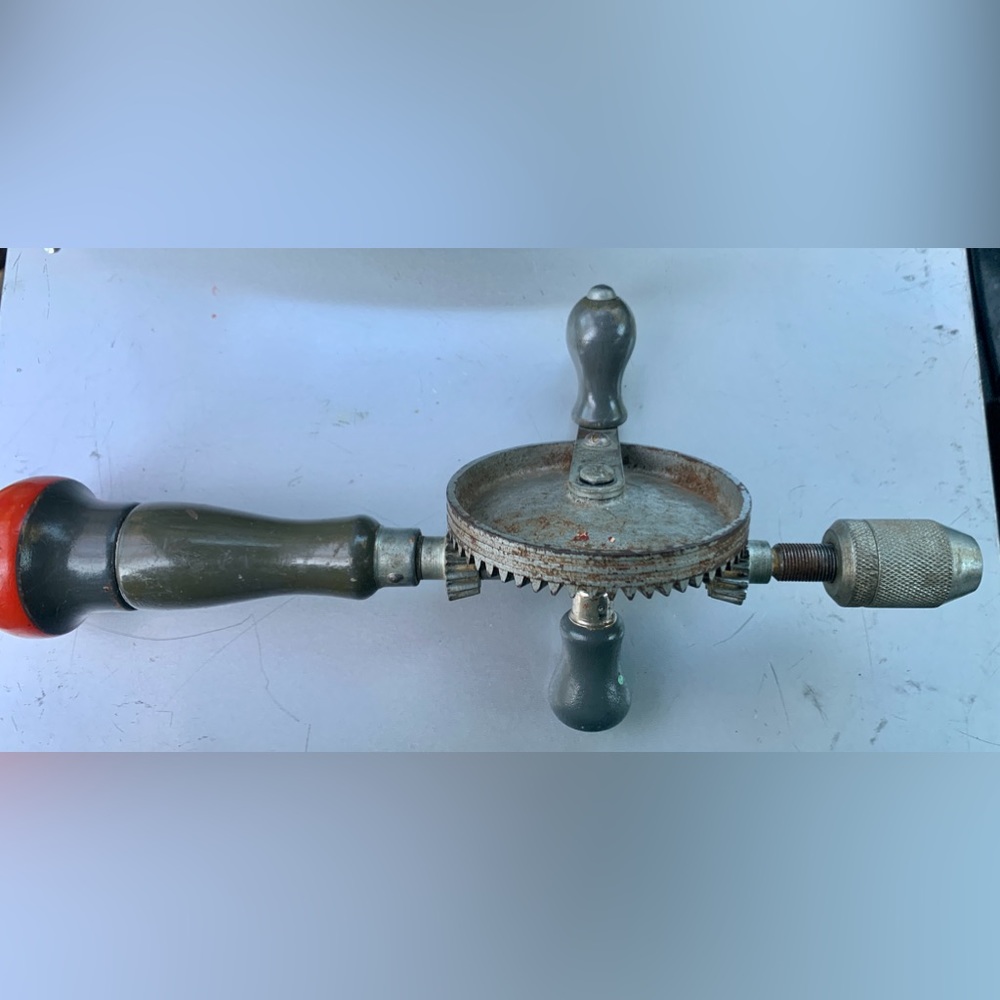 Mid Century Vintage Stanley Handyman Handheld Manual Eggbeater Drill H1220